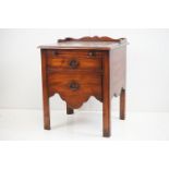 George III Mahogany Tray-Top Commode, later converted to a Chest of Two Drawers with brushing