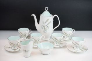 Royal Albert ' Festival ' Coffee Set comprising Coffee Pot, Milk, Sugar, Six Coffee Cups and Saucers