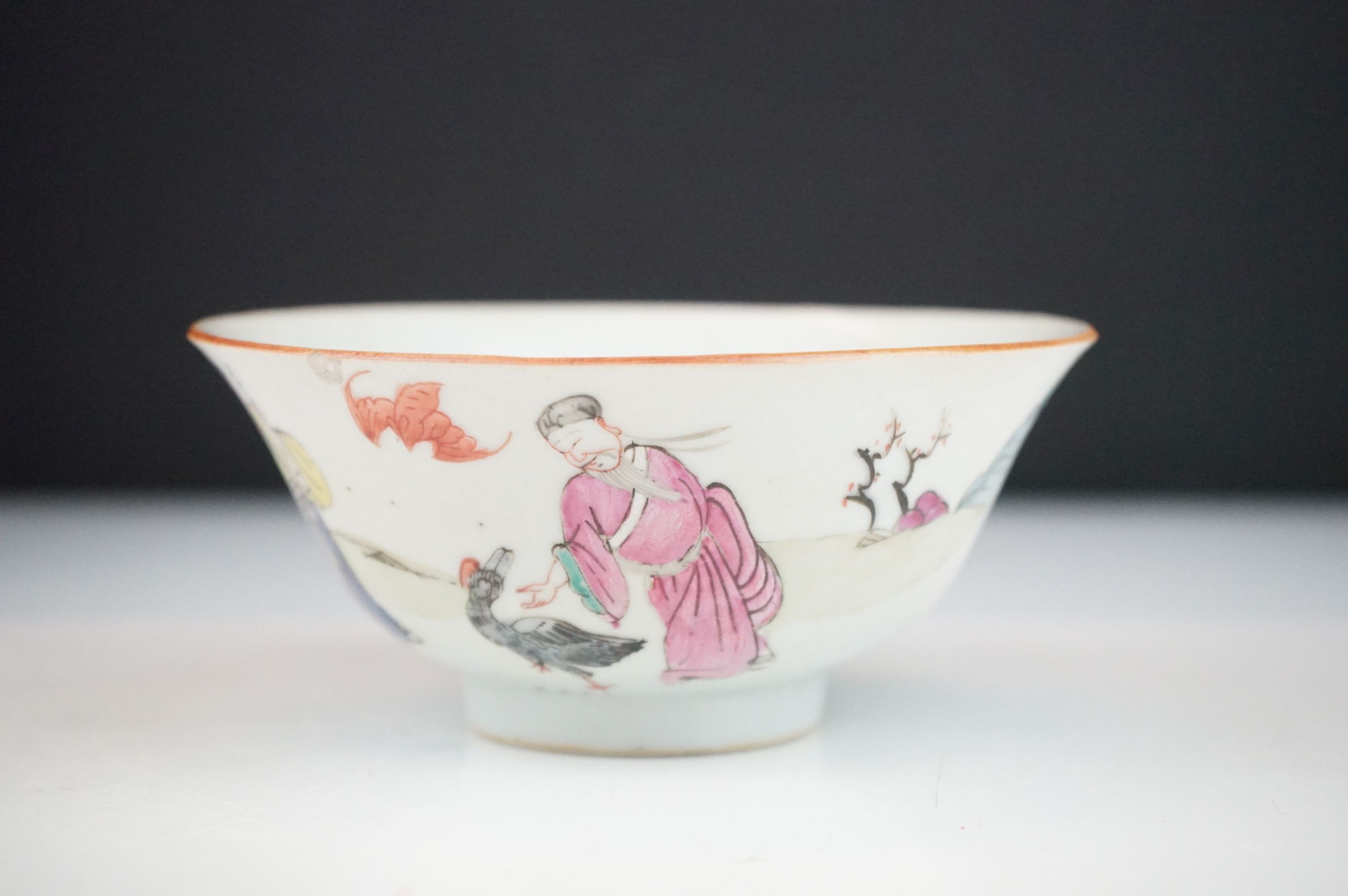 Four pieces of Chinese antique porcelain to include a famille rose tea pot depicting garden - Image 7 of 27