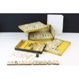 Vintage bone and bamboo mahjong set