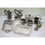 Collection of silver plate to include tureens, hot water jugs, sugar bowl and tea wares etc.