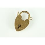 9ct gold padlock clasp, dimensions approx 27 x 17mm