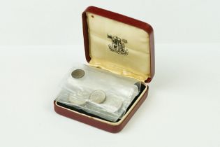 A United Kingdom Royal Mint 1973 Silver Maundy Money Set Of Four Coins Within Red Display Case.