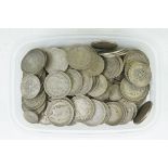 A large collection of British pre decimal pre 1947 & pre 1920 silver coins to include Victorian &