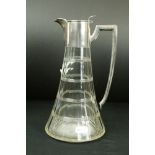 Edwardian Walker & Hall silver mounted cut glass decanter, tapered faceted body with banding,