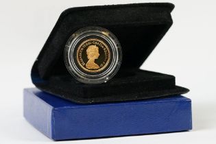 A Royal Mint United Kingdom Queen Elizabeth II 1979 proof gold full sovereign coin, complete with