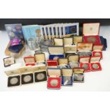 A Large Collection Of Mainly British Commemorative Crowns, Coin Sets, Proof & Uncirculated Coins.