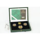 A Royal Mint United Kingdom Queen Elizabeth II 2001 gold proof sovereign three coin collection to