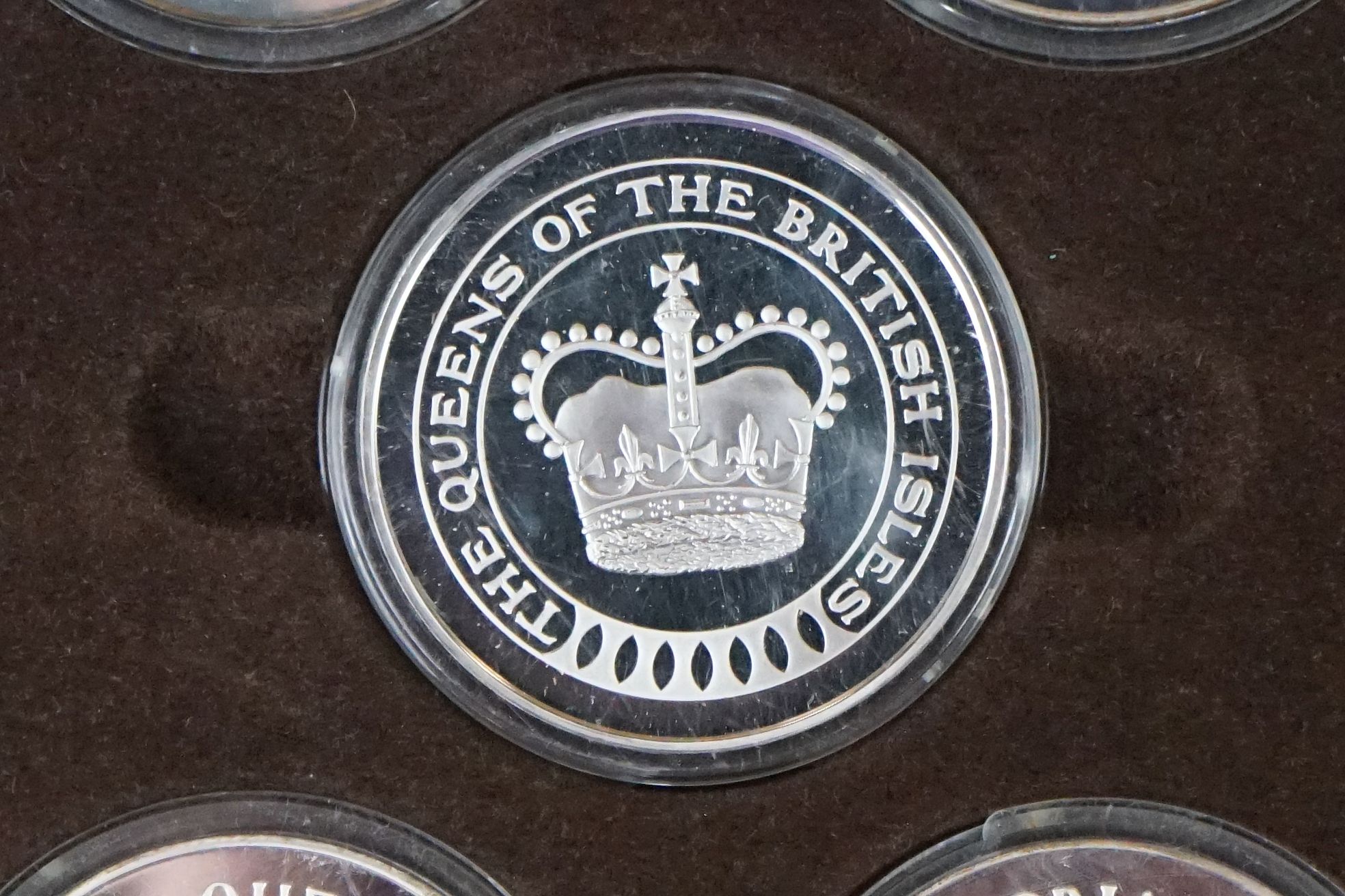 A Birmingham Mint 'Queens of the British Isles' fully hallmarked sterling silver medallion set, a - Image 3 of 4