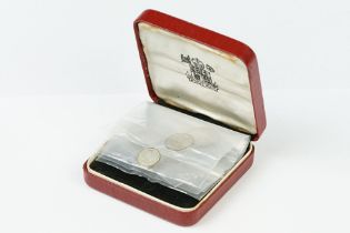 A United Kingdom Royal Mint 1968 Silver Maundy Money Set Of Four Coins Within Red Display Case.