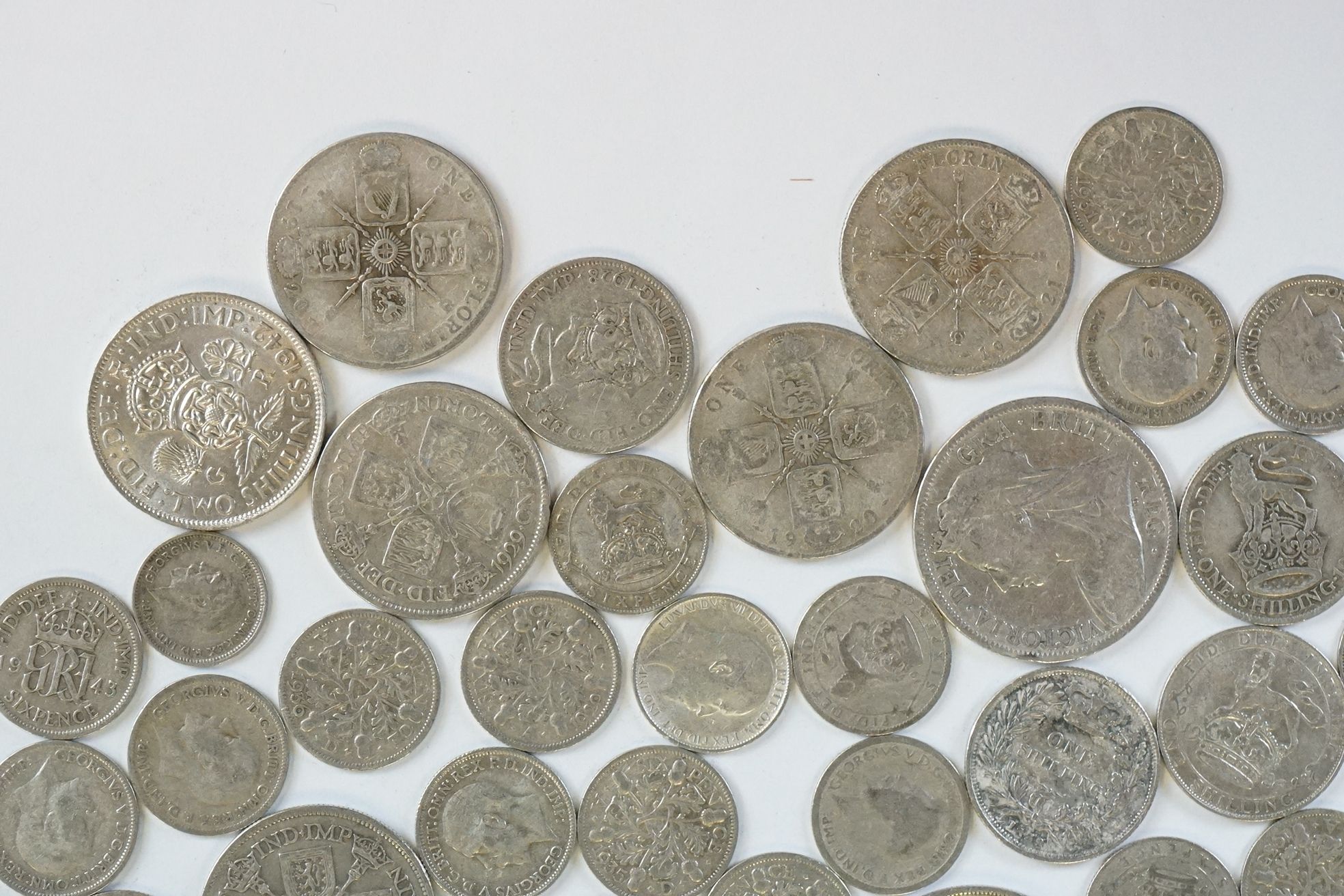 A large collection of mainly British pre 1947 and pre 1920 pre decimal silver coins to include - Image 5 of 8