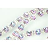 Vintage Venetian glass necklace, alternate mystic glass and aurora borealis faceted glass beads,