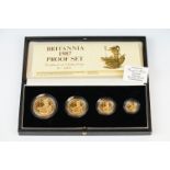 A Royal Mint United Kingdom 1987 Queen Elizabeth II Britannia gold proof four coin set, to