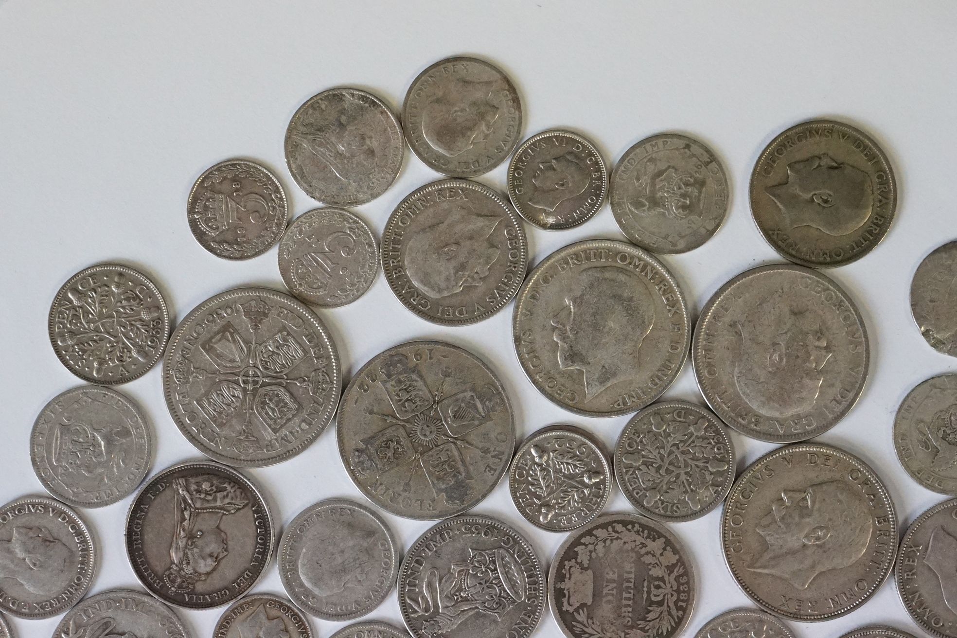 A large collection of mainly British pre 1947 and pre 1920 pre decimal silver coins to include - Image 6 of 8