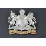 A British Manchester Regiment Bi Metal Military Cap Badge, Complete With Twin Loop Fixings To Verso.