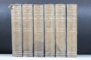 The Naval History of Great Britain By William James, presented in six hardback volumes, dated 1902.