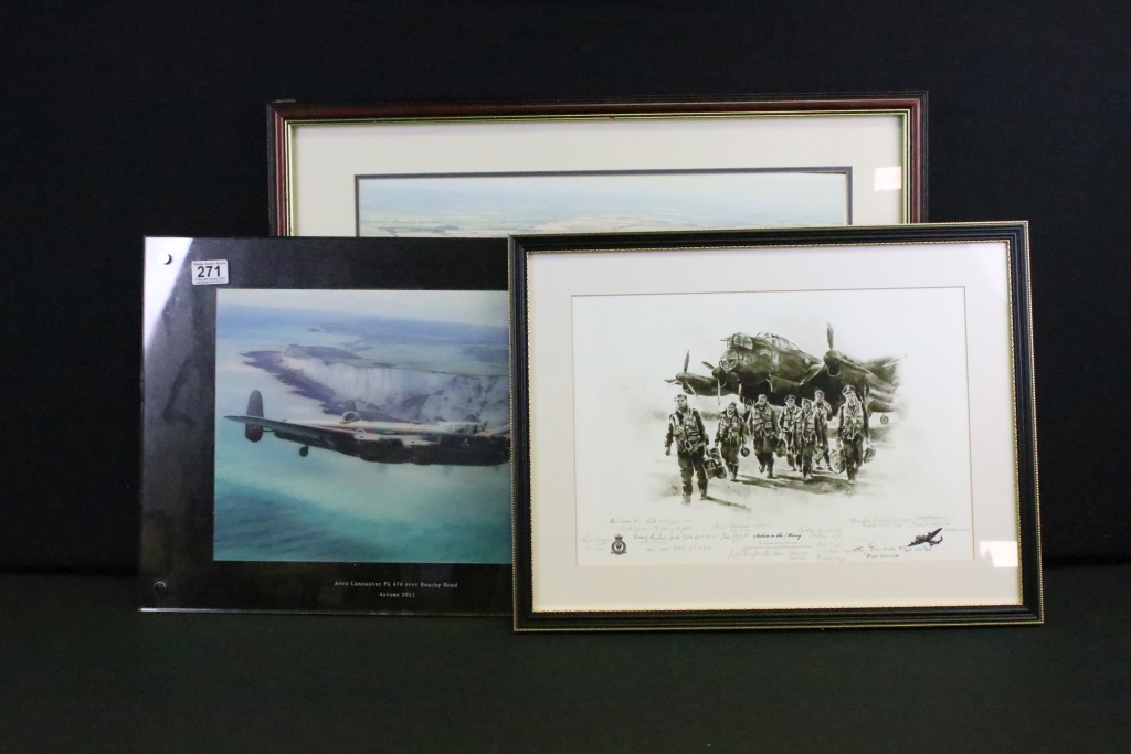 A small group of Royal Air Force related framed pictures to include "Salute to the Many' a limited
