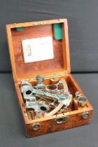 An Antique 19th Century Bell Pattern Sextant Within Original Wooden Box Named To J.V. Creagh Of