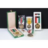 A collection of full size medals to include the Kuwait Liberation Medal and the Vietnam service