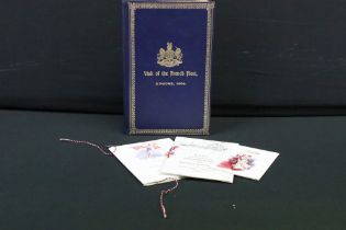 A collection of military ephemera relating to the visit of the French Naval fleet in 1905 to include