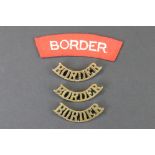 A Collection Of British Military The Border Regiment Shoulder Titles, Three Brass Examples All