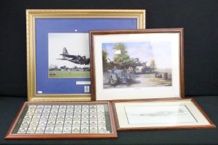 A collection of three framed and glazed pictures all relating to the Royal Air Force together with a