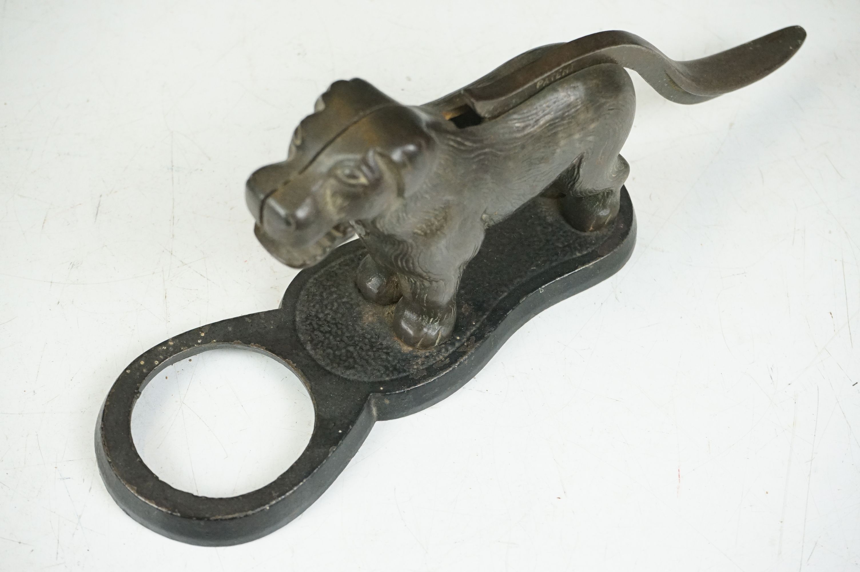 Pair of early 20th Century cast iron nut crackers in the from of dogs with mechanical tails and - Image 3 of 8