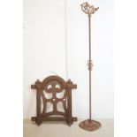 Cast iron Screen Stand with twisted column, 141cm high together with Cast Iron Pierced Cover, 56cm