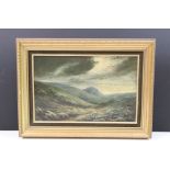 English School, valley landscape, oil on board, indistinctly signed lower right 'J.W. Hol...', 29.