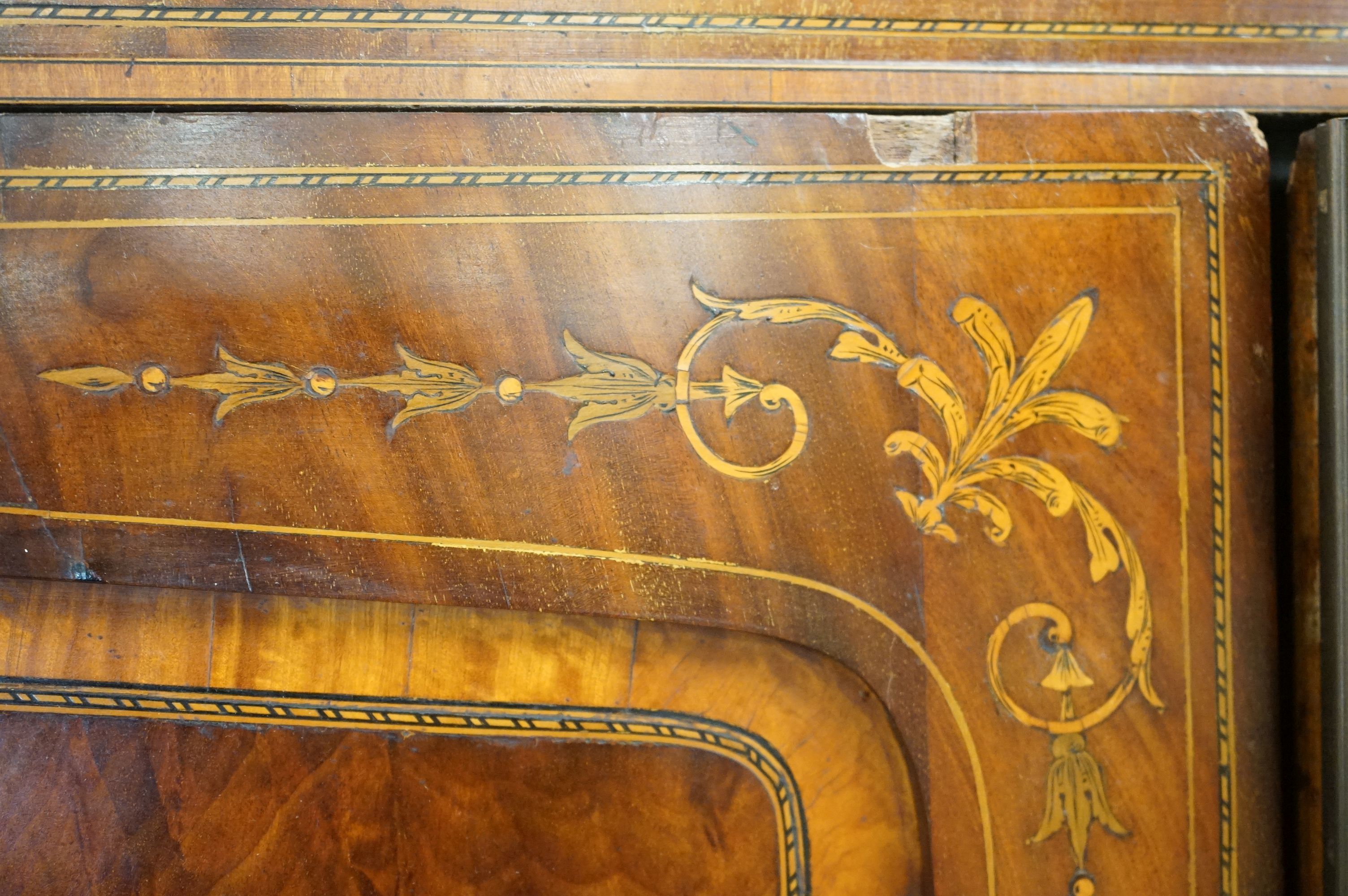 Edwardian Mahogany and Satinwood Cross-banded and Inlaid Wardrobe, the two panel doors opening to - Image 12 of 13