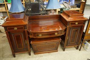Gillows of Lancaster, Mahogany and Satinwood Inlaid Sideboard in the George III manner, the sunken