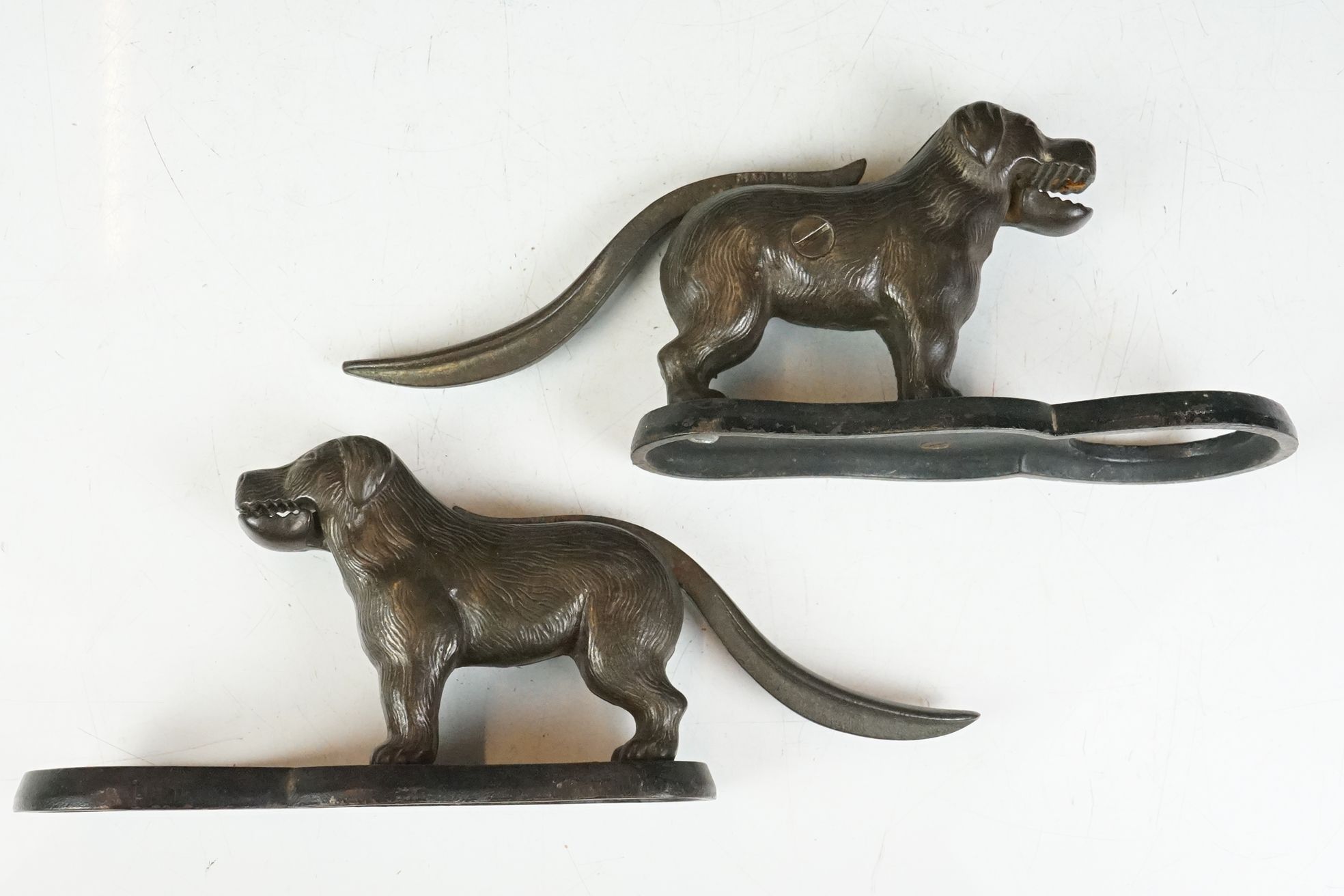 Pair of early 20th Century cast iron nut crackers in the from of dogs with mechanical tails and - Image 7 of 8