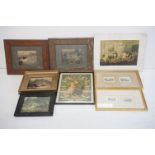 J Richardson, two lake scenes, colour prints, each 8 x 11.5cm, framed as one and a quantity of