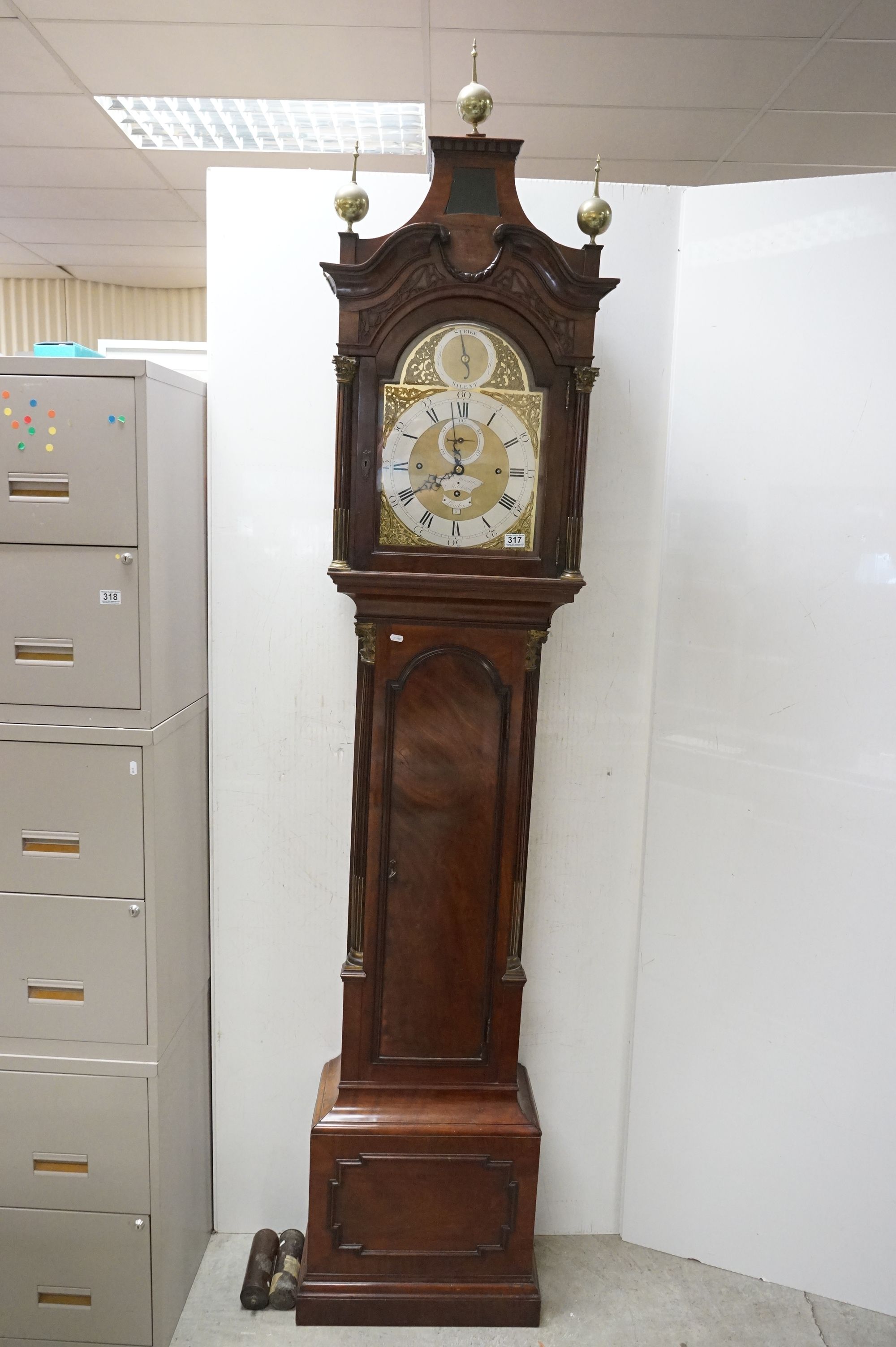18th century George III Mahogany three-train Longcase Clock by Thomas Thwaites of Mitcham, London, - Image 2 of 18