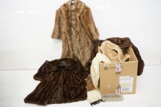 Collection of ladies animal fur clothing to include two M. Prager of London coats and a M. Prager