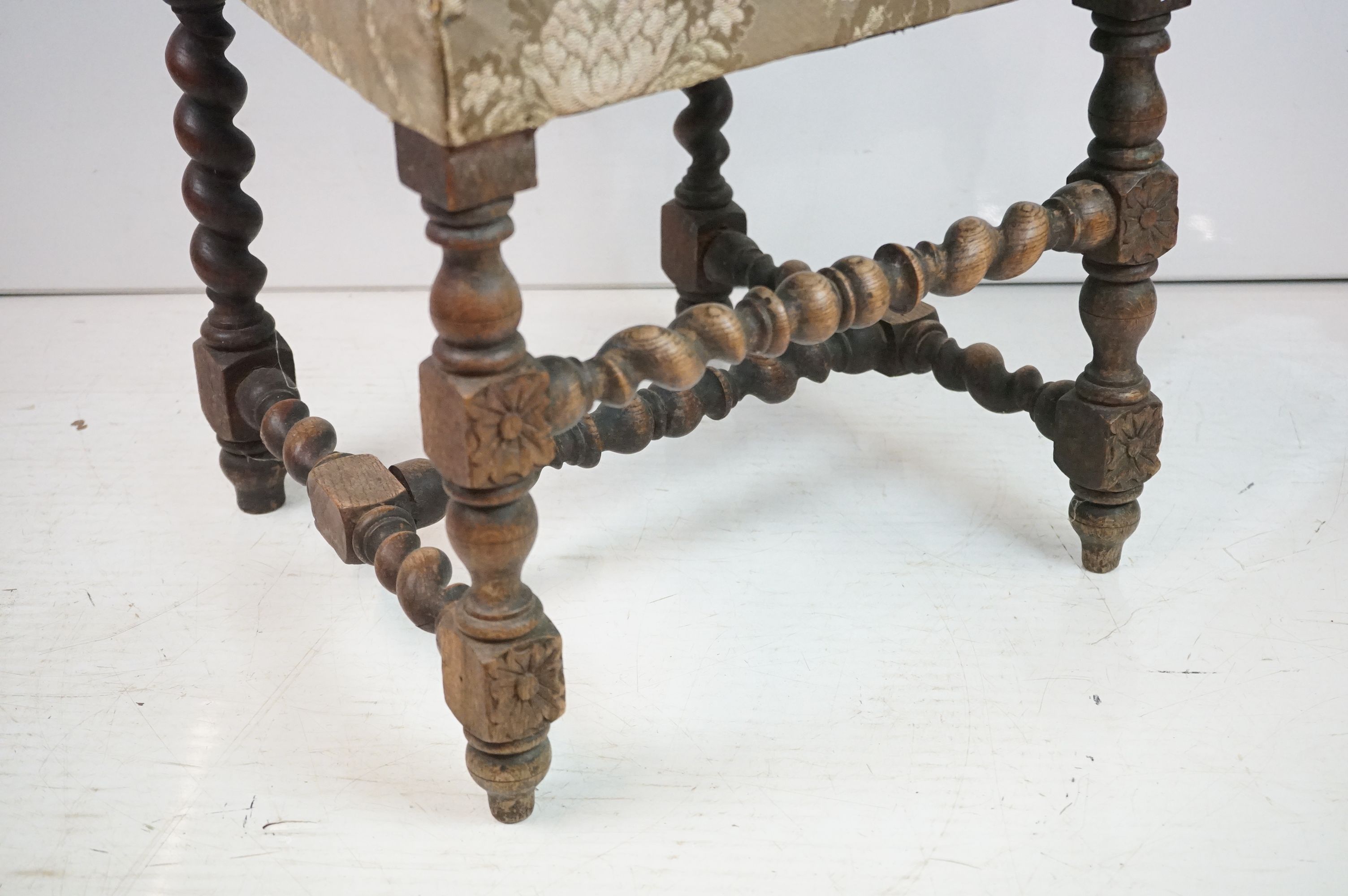 Two Victorian Heavily Carved Oak Side Chair in the Carolean manner, carved with a grotesque face - Image 15 of 17