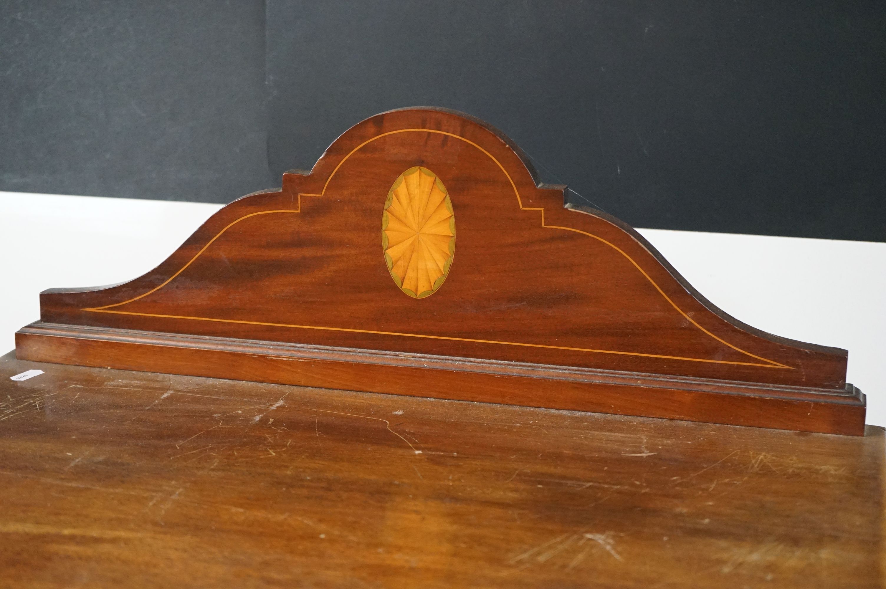 Edwardian Mahogany Inlaid Cabinet of Art Nouveau form, the single panel door flanked by - Image 4 of 12