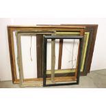 Collection of Five Wooden and Gilt Picture Frames, largest 88cm x 109cm