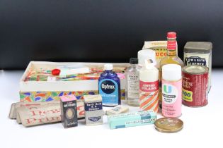 A box of mixed collectables to include a quantity of mid 20th century advertising boxes and bottles.