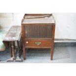 George III Mahogany Night Stand with tambour door to pot cupboard and drawer below (a/f), 56cm