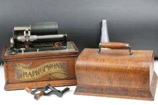 'The Graphophone' early 20th century Columbia Phonograph, Type AT, no. 269135, oak cased, with