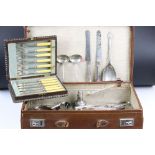 A group of mixed collectables to include mixed cutlery, boxed fish knife set and a collection of