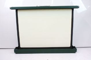Celfix collapsible projector / cine screen, approx 111.5cm wide (overall size), boxed (tatty box)