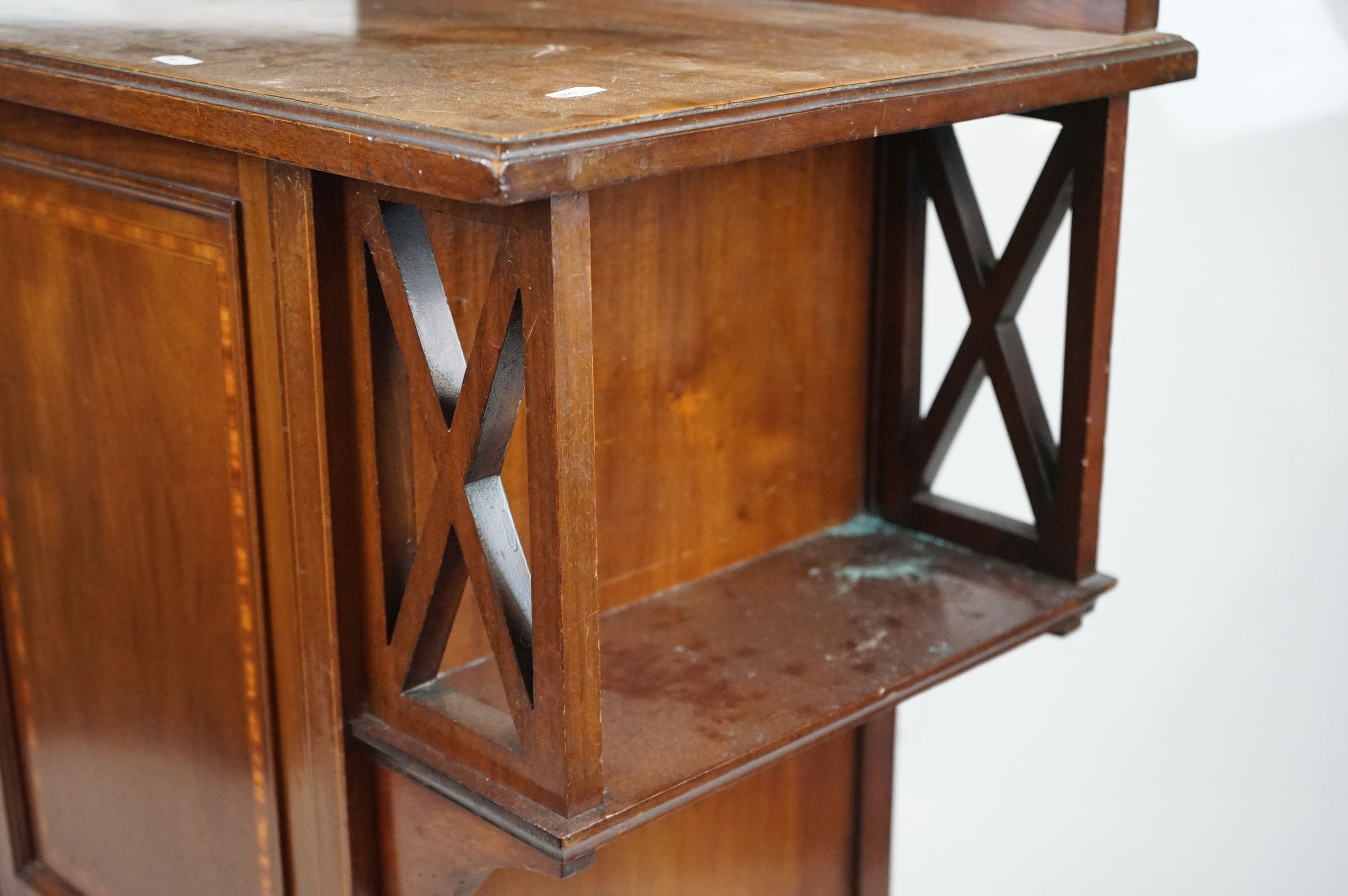 Edwardian Mahogany Inlaid Cabinet of Art Nouveau form, the single panel door flanked by - Image 9 of 12