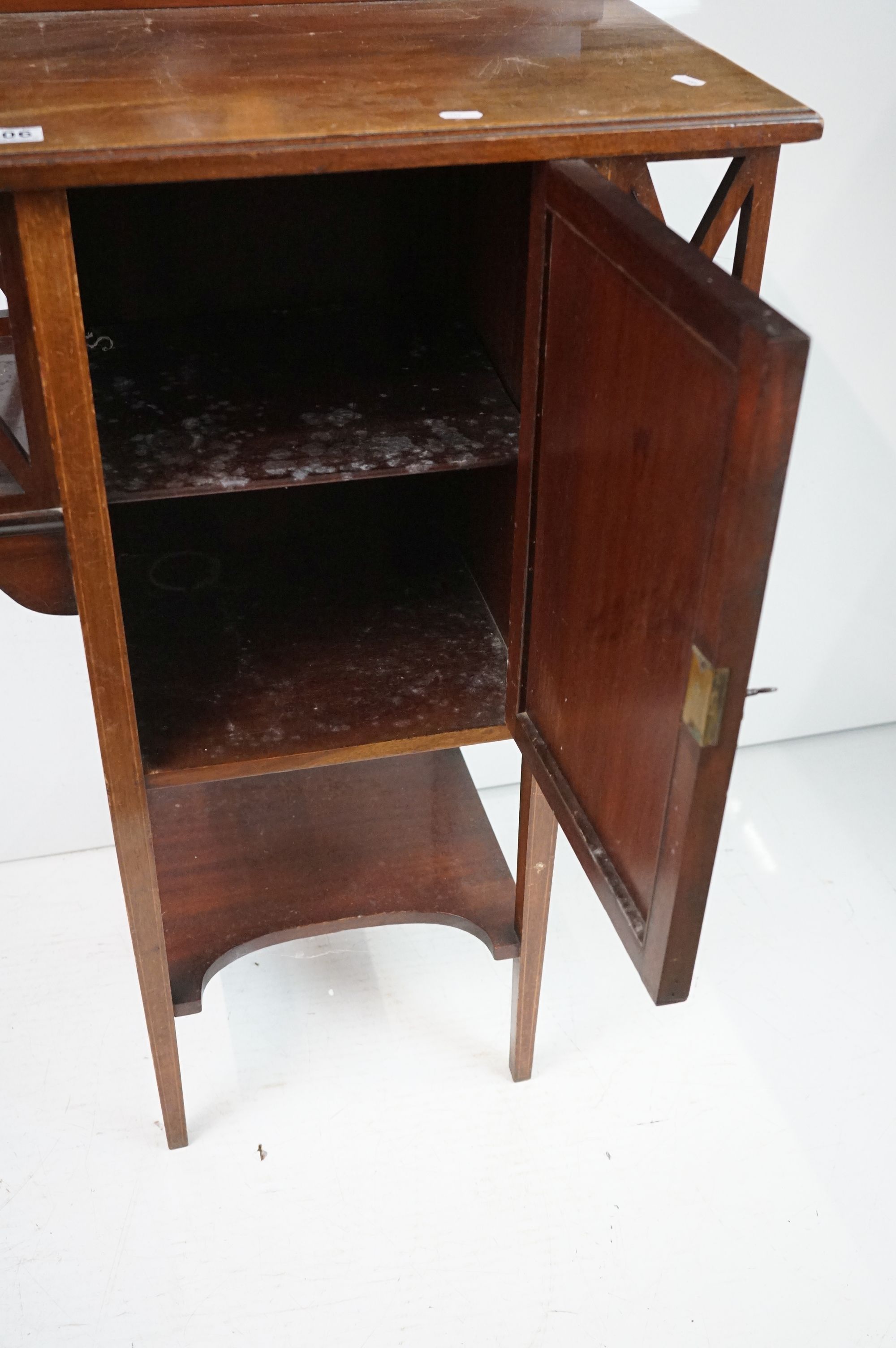 Edwardian Mahogany Inlaid Cabinet of Art Nouveau form, the single panel door flanked by - Image 7 of 12