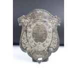 A fully hallmarked sterling silver 'annual window dressing' trophy plaque, assay marked for