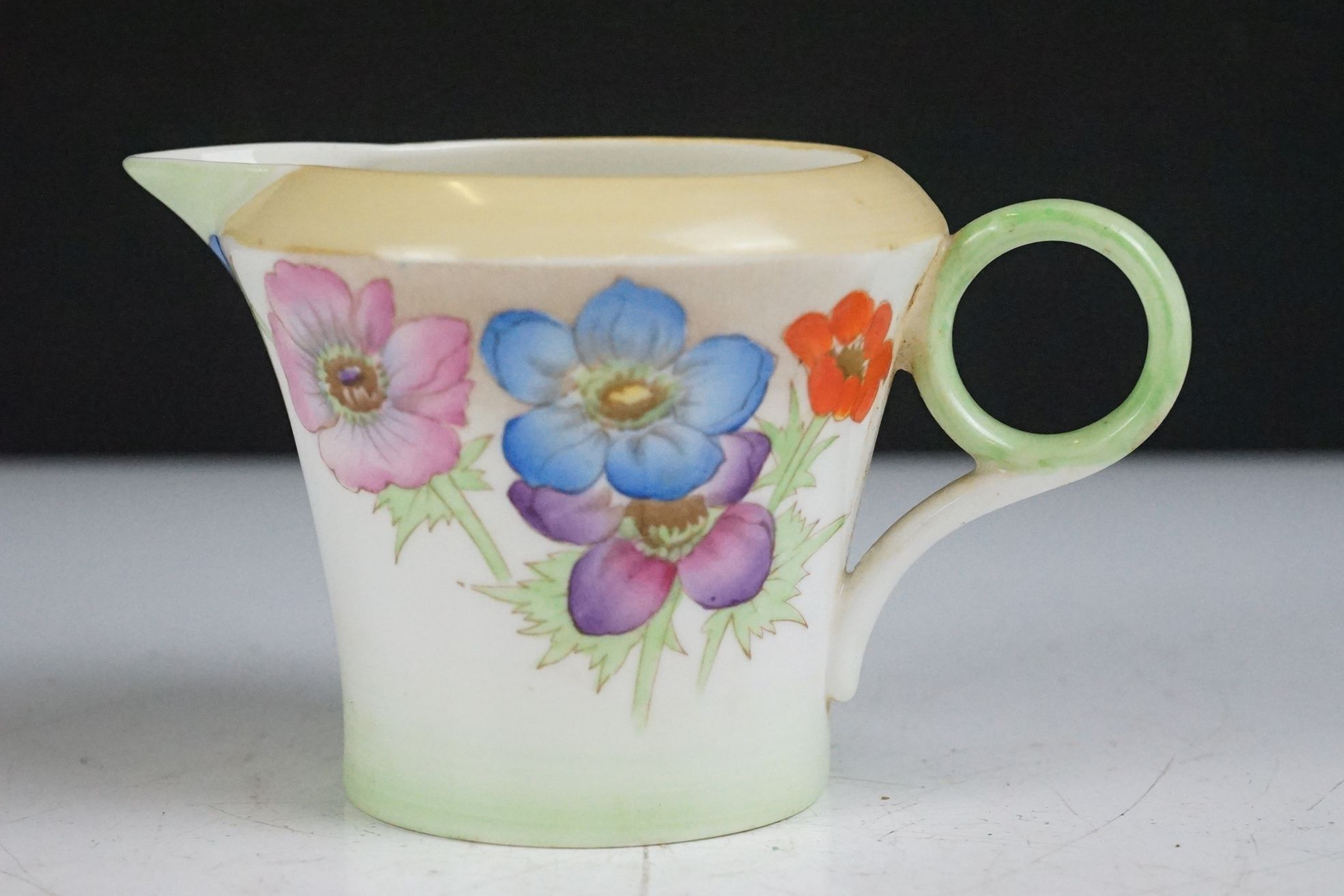 Shelley 'Anemone' pattern coffee set, pattern no. 12072, to include coffee pot & cover, 6 cups, 6 - Image 6 of 15