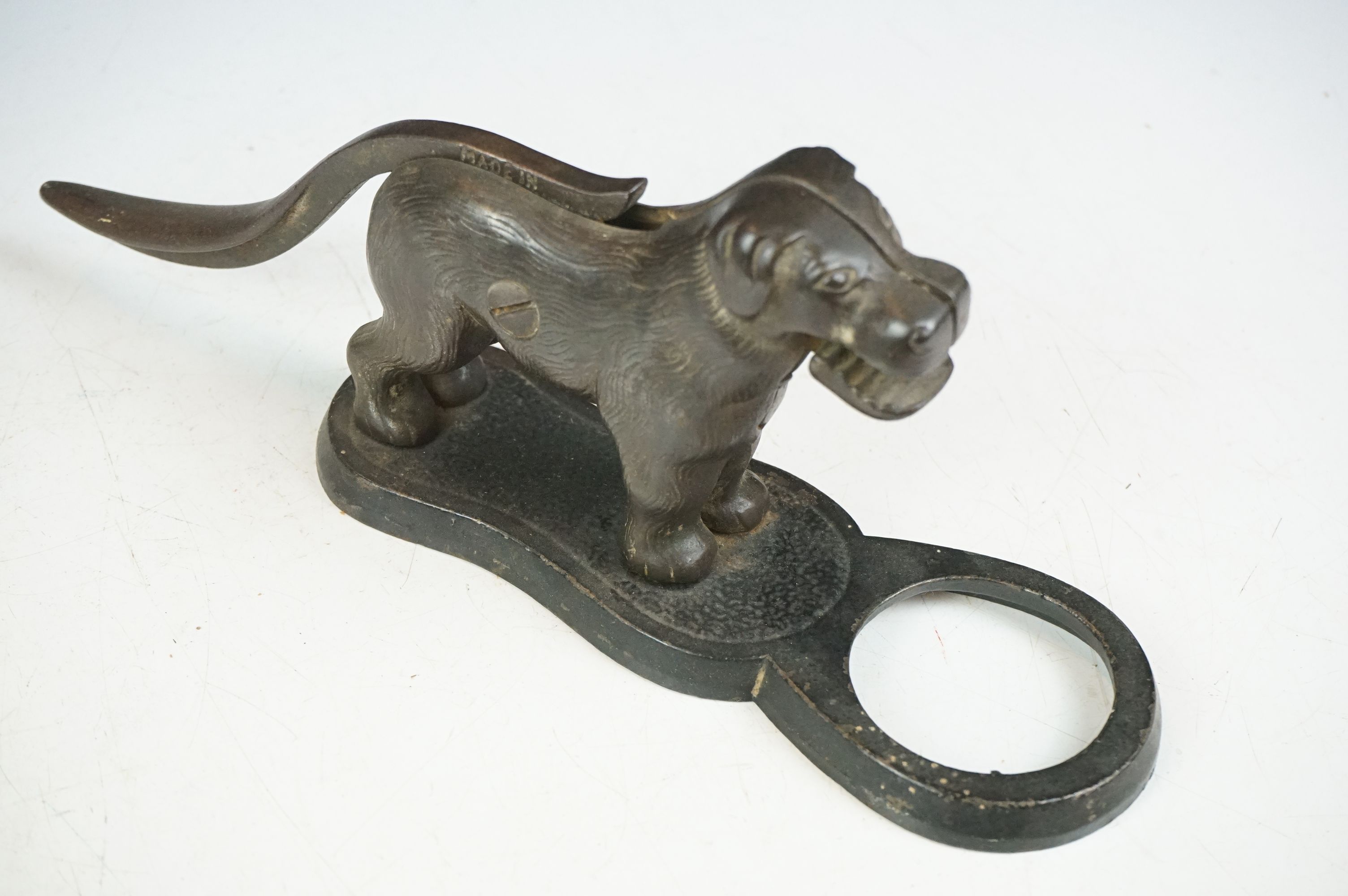 Pair of early 20th Century cast iron nut crackers in the from of dogs with mechanical tails and - Image 4 of 8