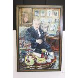 20th century, portrait of a seated gentleman, oil on canvas, 146 x 96.5cm, framed