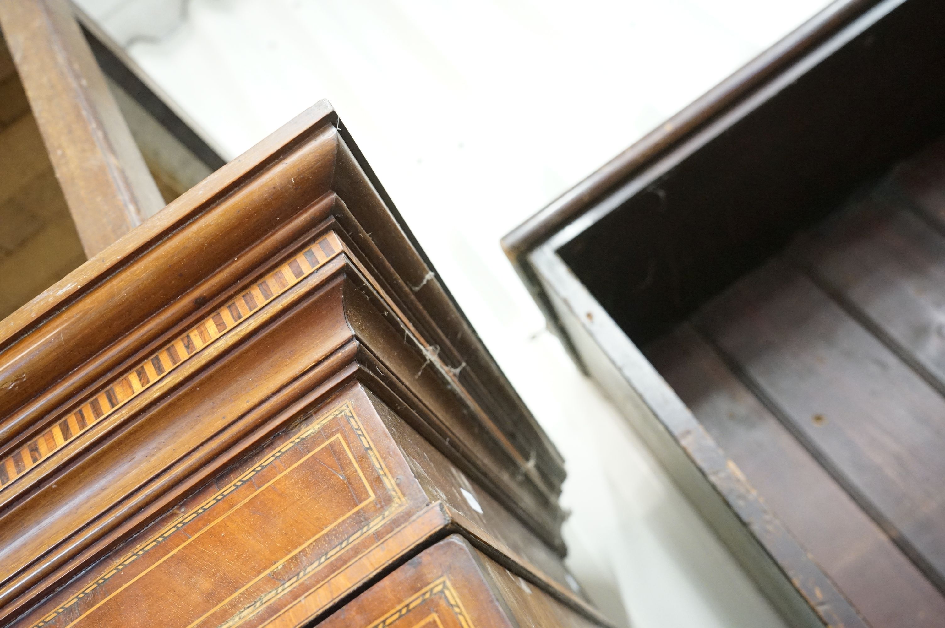 Edwardian Mahogany and Satinwood Cross-banded and Inlaid Wardrobe, the two panel doors opening to - Image 11 of 13